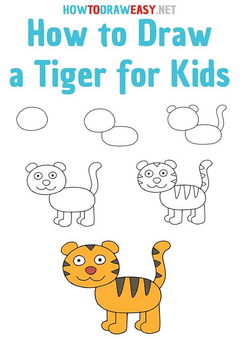 how to draw a easy tiger